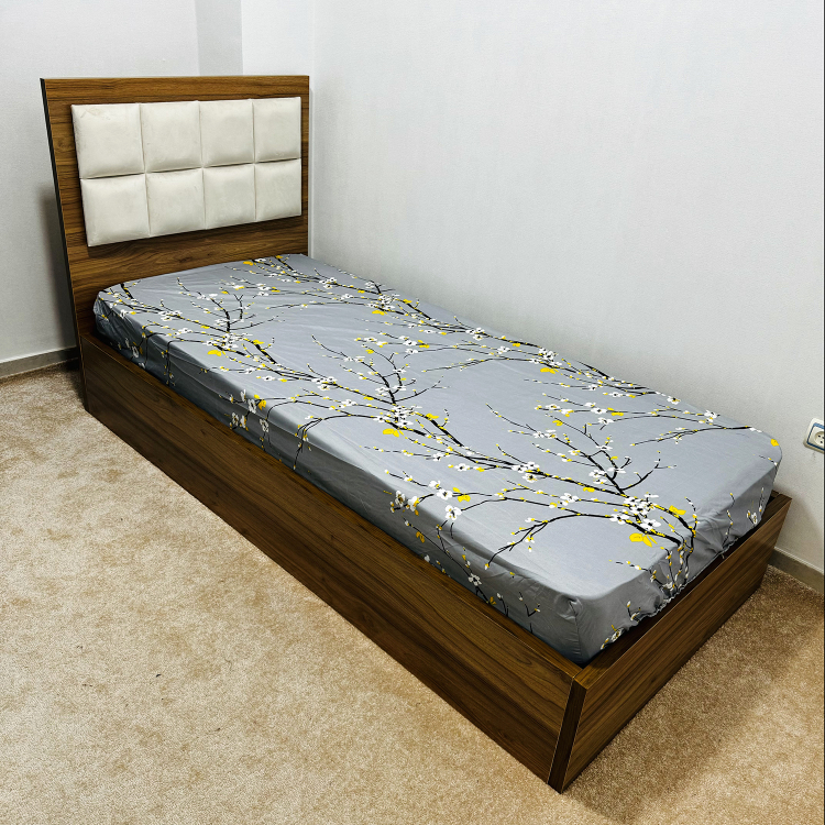 ملحفه ناتوسا مدل کشدار شکوفه یک نفره سایز 90×200 سانتی متر