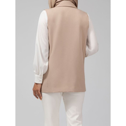 جلیقه رسمی زنانه برنس مدل نوژه رنگ نسکافه ای