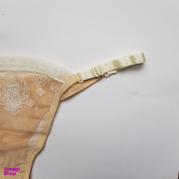 ست شورت و سوتین زنانه برتا مدل توری کد 2420C رنگ کرم