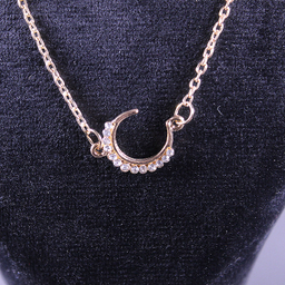 گردنبند زنانه طرح ماه و ستاره و الماس مدل آریا چند رج کد 08