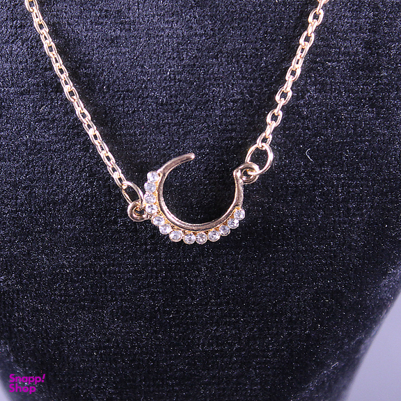 گردنبند زنانه طرح ماه و ستاره و الماس مدل آریا چند رج کد 08