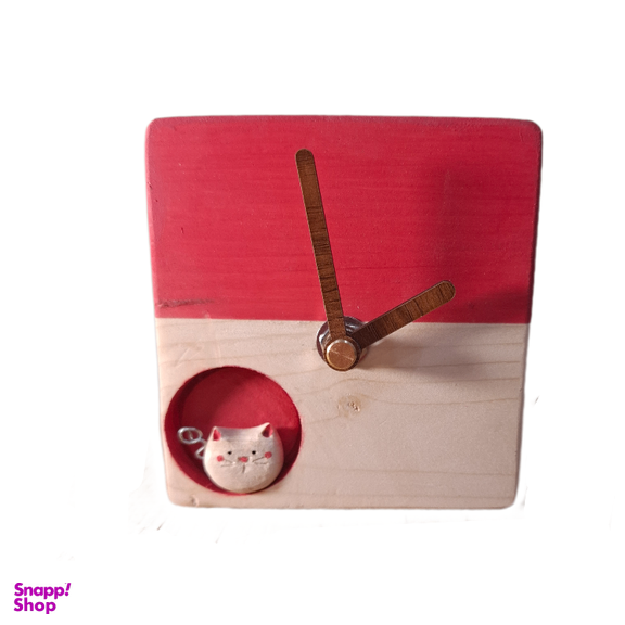 ساعت رومیزی دست ساز طرح گربه