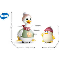 اردک و جوجه موزیکال هولی تویز سنسور دار مدل Musical Waddling Duck Family HE9987