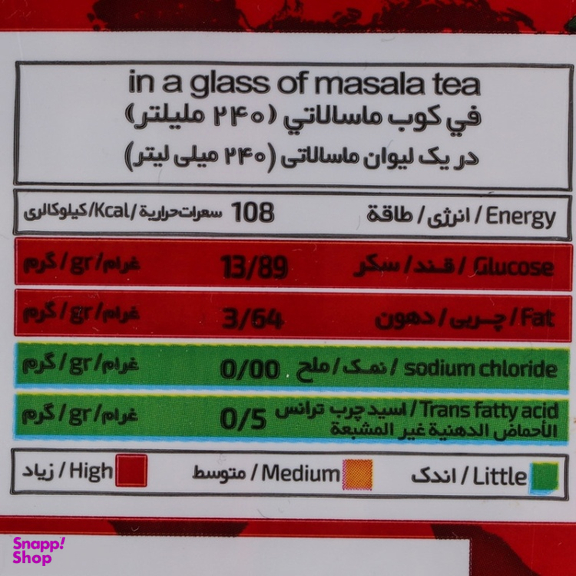 چای ماسالا شاهسوند بسته 20 عددی