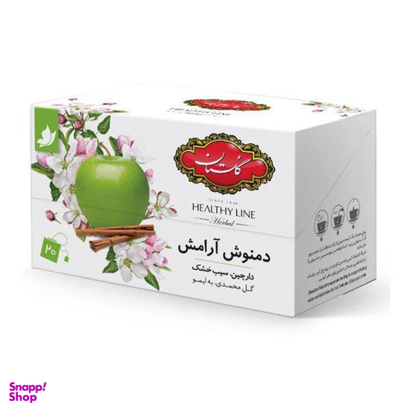 دمنوش مخلوط گیاهی آرامش سیب و دارچین گلستان بسته ۲۰ عددی