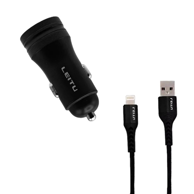 شارژر فندکی 5 وات لیتو مدل LC-C13 به همراه کابل لایتنینگ