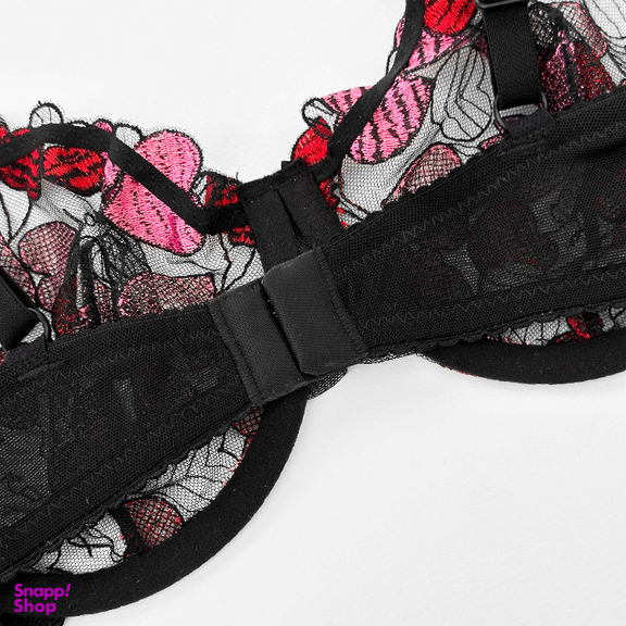 ست شورت و سوتین زنانه نوشه پوش کد 88807 رنگ مشکی قرمز