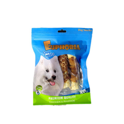 تشویقی سگ ایفوریا مدل روهاید دورپیچ مرغ ضخیم کد 001 وزن 100 گرم