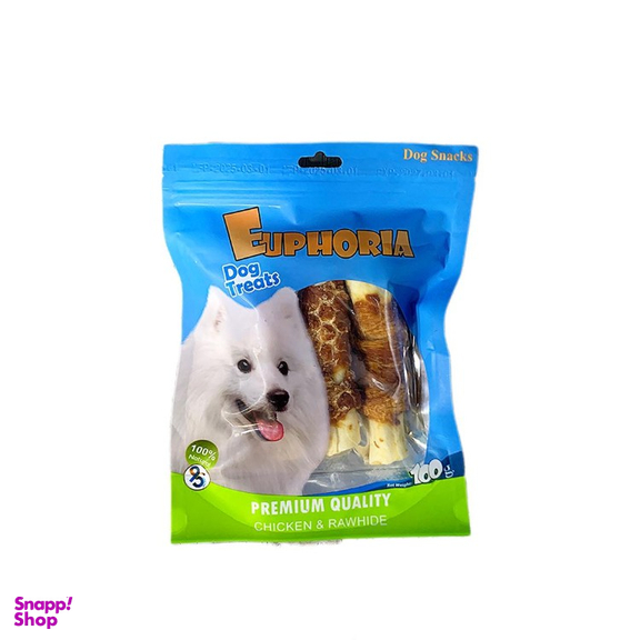 تشویقی سگ ایفوریا مدل روهاید دورپیچ مرغ ضخیم کد 001 وزن 100 گرم