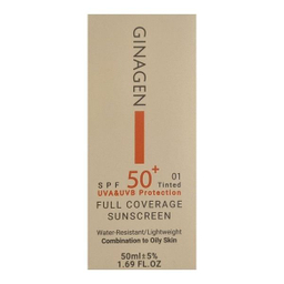 کرم ضد آفتاب رنگی ژیناژن SPF 50 مدل 01 ‌مناسب پوست‌های چرب حجم 50 میلی‌لیتر