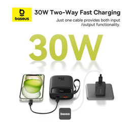 پاوربانک 30 وات بیسوس مدل QPow 2 ظرفیت 20000 میلی‌ آمپر ساعت