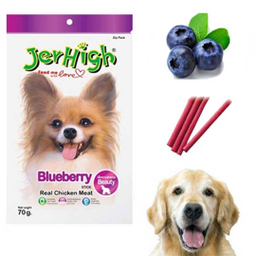 تشویقی سگ جرهای مدل Chicken Meat Blueberry وزن 70 گرم