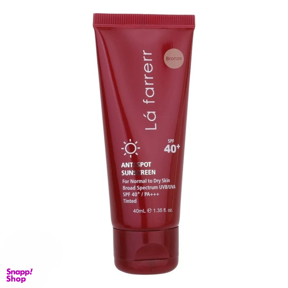 کرم ضد آفتاب و ضد لک رنگی لافارر مدل SPF40 مخصوص پوست های خشک و معمولی رنگ برنز حجم 40 میلی لیتر