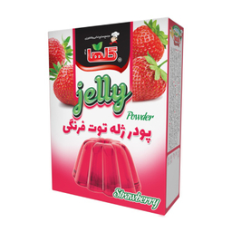پودر ژله توت فرنگی گلها وزن 100 گرم بسته بندی جعبه