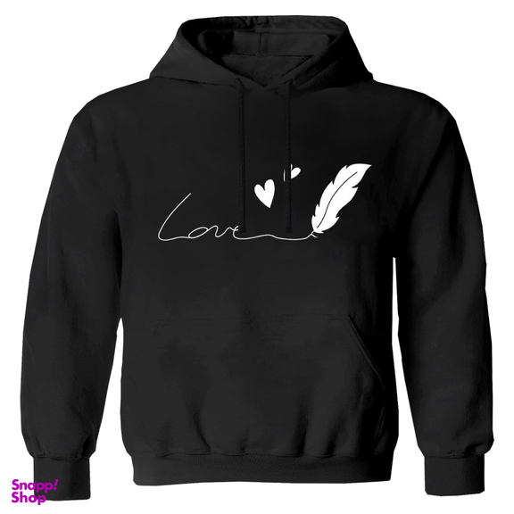 هودی دخترانه مدل F56 LOVE رنگ مشکی