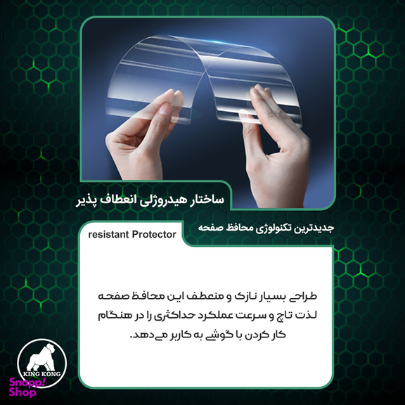 محافظ صفحه نمایش حریم شخصی کینگ کونگ مدل Tough مناسب گوشی موبایل شیائومی Poco X6 Pro