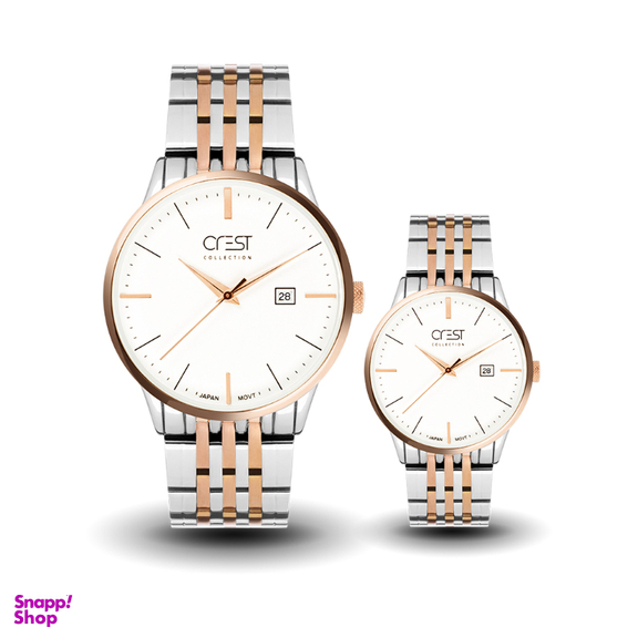 ست ساعت مچی زنانه و مردانه کرست مدل CREST 6025/1 set