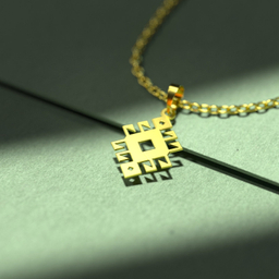 گردنبند طلا 18 عیار زنانه مدوپد مدل هندسی کد F3-1-1279