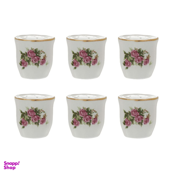 ست نمکدان مقصود مدل گلسرخی کد 986 بسته 6 عددی