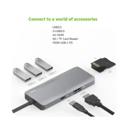 هاب جی سی پال مدل USB-C 7-Port Hub JCP6300
