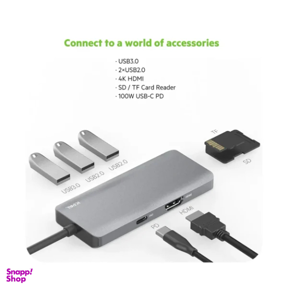 هاب جی سی پال مدل USB-C 7-Port Hub JCP6300