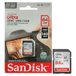 کارت حافظه SDXC سن دیسک مدل Ultra کلاس 10 استاندارد UHS-I U1 سرعت 140 مگابایت بر ثانیه ظرفیت 64 گیگابایت