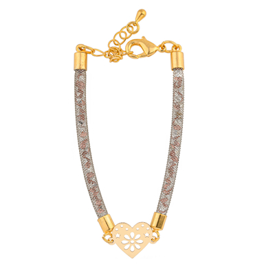 دستبند طلا 18 عیار زنانه میلی گالری مدل آسانسوری طرح قلب کد MT1508