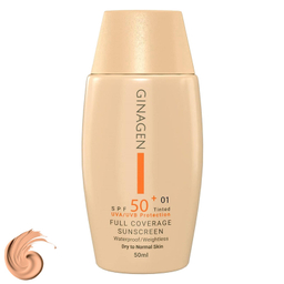 کرم ضد آفتاب رنگی ژیناژن SPF 50 مدل 01 مناسب پوست های خشک و نرمال حجم 50 میلی لیتر