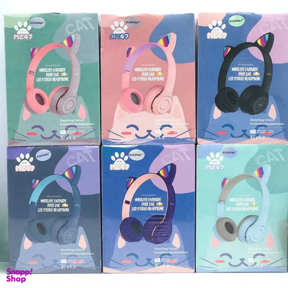 هدفون بلوتوثی تاشو طرح گربه ای مدل MZ47 LED