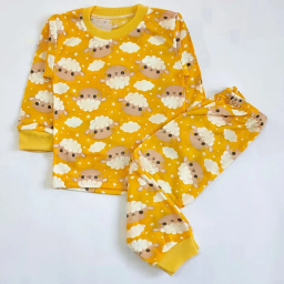 ست تیشرت آستین بلند و شلوار راحتی نوزادی مدل ببعی کد 4151 رنگ زرد