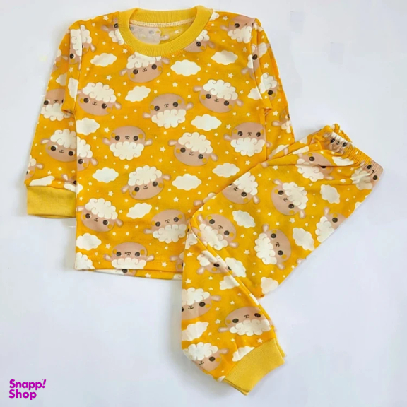 ست تیشرت آستین بلند و شلوار راحتی نوزادی مدل ببعی کد 4151 رنگ زرد