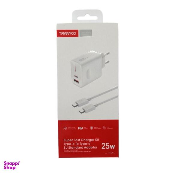 شارژر دیواری ترانیو مدل EU6 TC به همراه کابل Type-C
