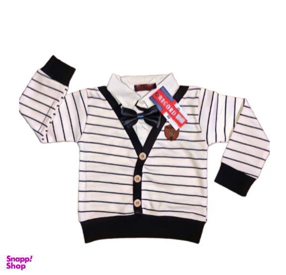 ژاکت پسرانه طرح راه راه کد 004 رنگ سفید