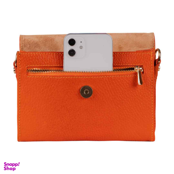 کیف دوشی چرم طبیعی زنانه آروین چرم کد AR-116