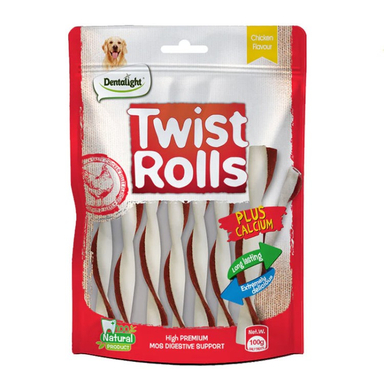 تشویقی سگ دنتالایت مدل Twist Rolls طعم مرغ وزن 100 گرم