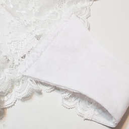 ست شورت و سوتین زنانه شاندرمن مدل فنردار گیپور گلدار کد 5080-2464-03 رنگ سفید