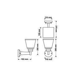 چراغ دیواری حیاطی مدل مکعبی FEC کد IP54 4611SQ