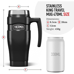 ماگ دسته دار ترموس مدل KING TUMBLER گنجایش 0.47 لیتر