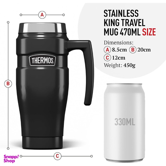 ماگ دسته دار ترموس مدل KING TUMBLER گنجایش 0.47 لیتر