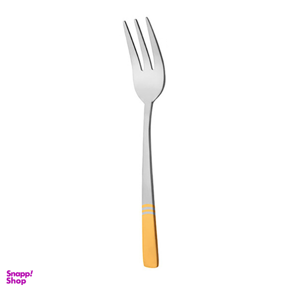 چنگال میوه خوری ناب استیل مدل فلورانس دورطلایی بسته 6 عددی