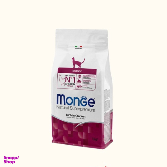 غذای خشک گربه مونگه مدل Indoor ایتالیا طعم مرغ وزن 400 گرم