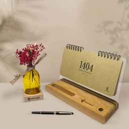 تقویم رومیزی سال 1404 پدیده نقش مدل چوبی کلاسیک کد 1683