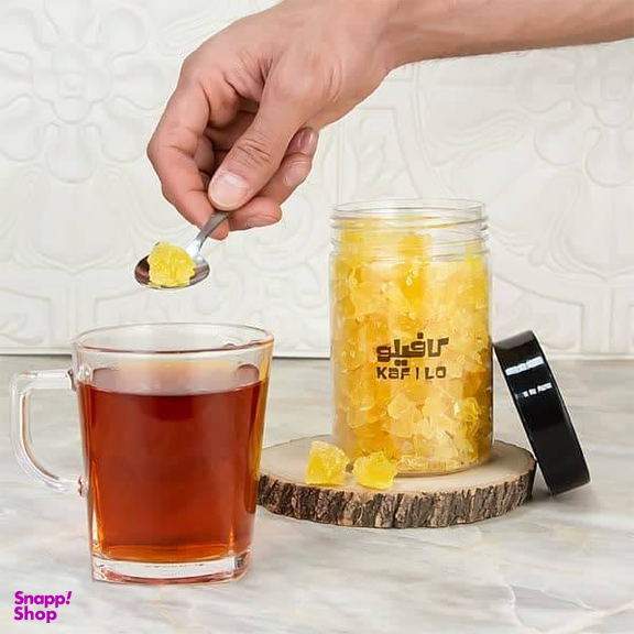 نبات نگین عسلی زعفرانی کافیلو وزن 350 گرم
