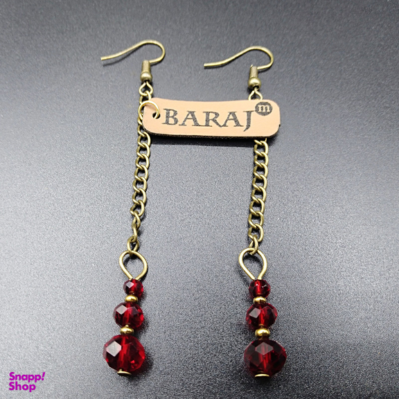 گوشواره زنانه باراج من مدل آویز زنجیر دار کریستالی کد GS-01