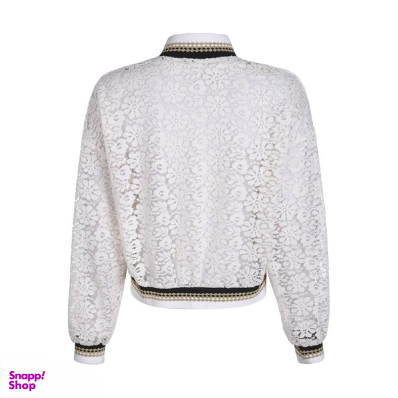 کت زنانه گره استایل مدل قوی سپید رنگ سفید