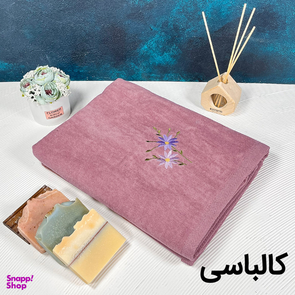 حوله استخری ایران حوله مدل گلدوزی مایسا سایز 80×130 سانتی متر