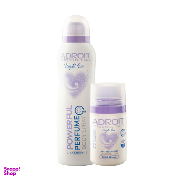 ست اسپری و رول ضد تعریق زنانه آدرویت مدل Purple Rose مجموعه 2 عددی