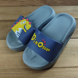 دمپایی بچگانه زیتون مدل داینو تا به تا کد 131414 رنگ طوسی