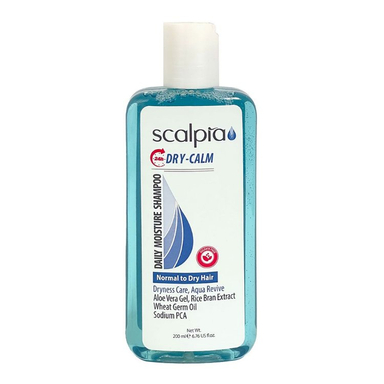 شامپو اسکالپیا مدل dry calm مناسب موهای خشک وزن 200 میلی لیتر