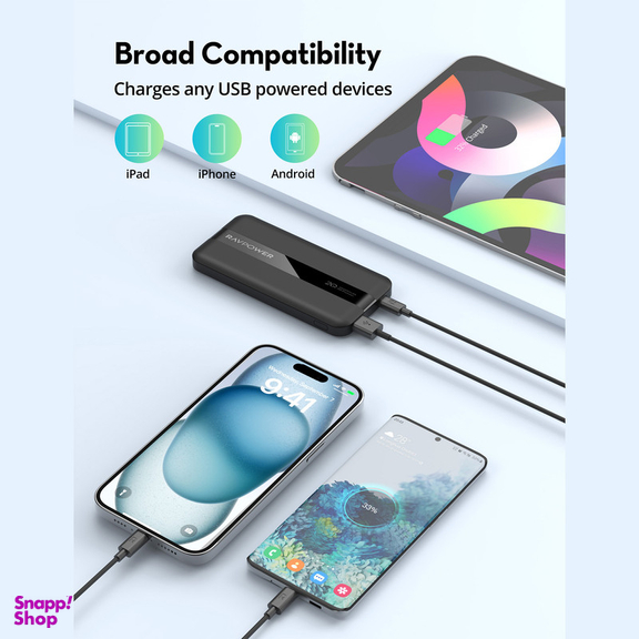 پاوربانک راوپاور مدل RP-PB1236 ظرفیت 10000 میلی آمپر ساعت